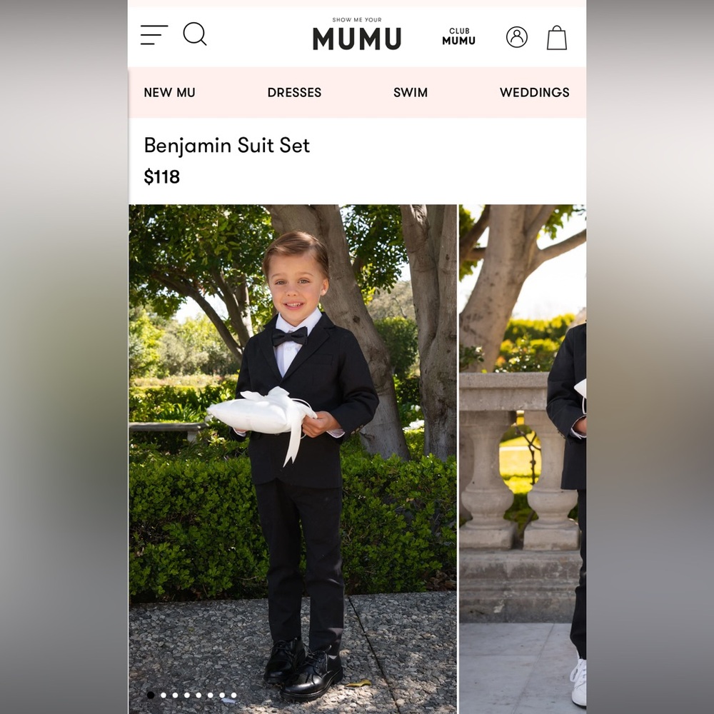 Classic Black Kids Suit Set